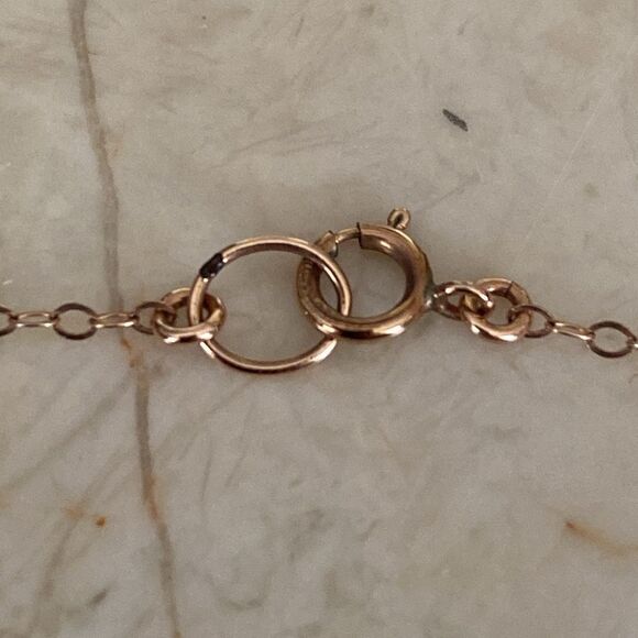 14K GF Rose Gold & Crystal Bead Fine Dainty Necklace - Picture 6 of 7